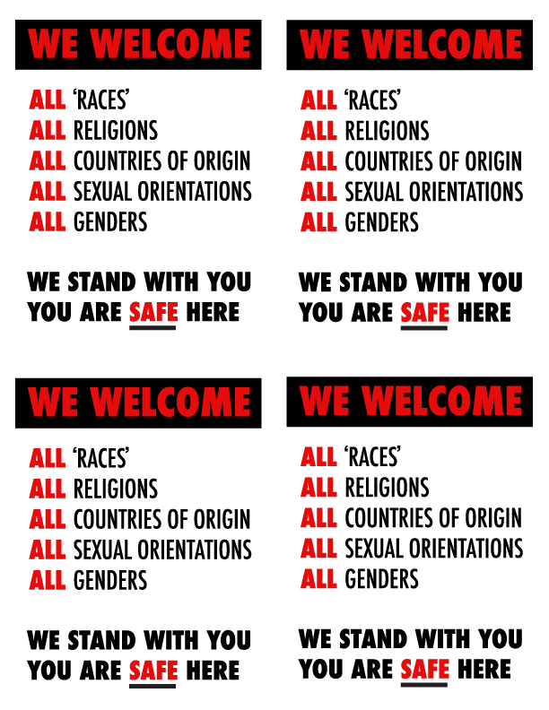 all welcome - black+white